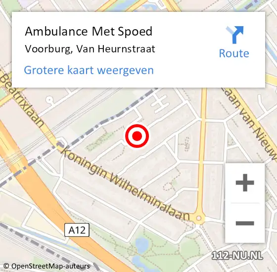 Locatie op kaart van de 112 melding: Ambulance Met Spoed Naar Voorburg, Van Heurnstraat op 28 september 2017 09:05