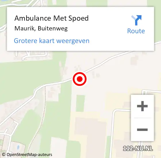 Locatie op kaart van de 112 melding: Ambulance Met Spoed Naar Maurik, Buitenweg op 28 september 2017 09:27