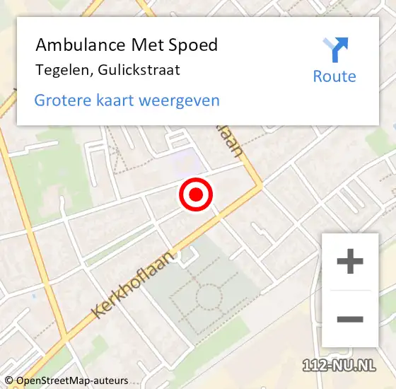 Locatie op kaart van de 112 melding: Ambulance Met Spoed Naar Tegelen, Gulickstraat op 28 september 2017 09:27