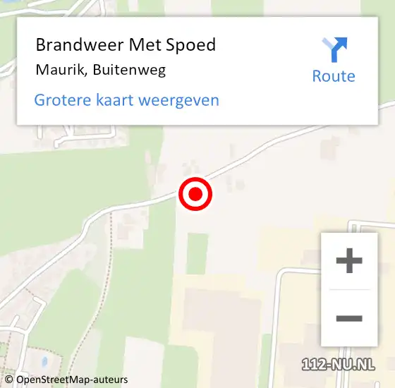 Locatie op kaart van de 112 melding: Brandweer Met Spoed Naar Maurik, Buitenweg op 28 september 2017 10:07