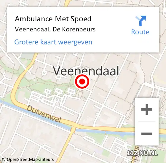 Locatie op kaart van de 112 melding: Ambulance Met Spoed Naar Veenendaal, De Korenbeurs op 28 september 2017 10:24