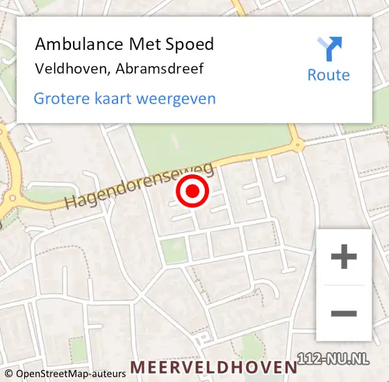 Locatie op kaart van de 112 melding: Ambulance Met Spoed Naar Veldhoven, Abramsdreef op 28 september 2017 11:10