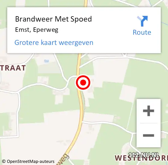 Locatie op kaart van de 112 melding: Brandweer Met Spoed Naar Emst, Eperweg op 28 september 2017 11:16