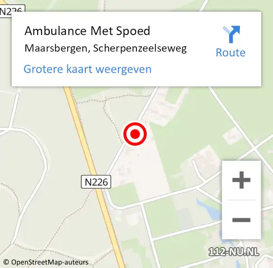 Locatie op kaart van de 112 melding: Ambulance Met Spoed Naar Maarsbergen, Scherpenzeelseweg op 28 september 2017 11:59