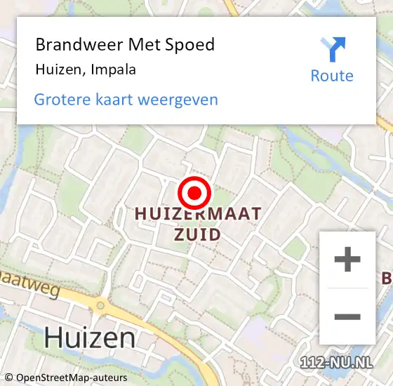 Locatie op kaart van de 112 melding: Brandweer Met Spoed Naar Huizen, Impala op 28 september 2017 13:13