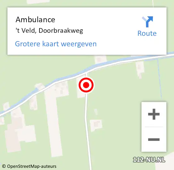 Locatie op kaart van de 112 melding: Ambulance 't Veld, Doorbraakweg op 28 september 2017 13:40