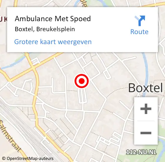 Locatie op kaart van de 112 melding: Ambulance Met Spoed Naar Boxtel, Breukelsplein op 28 september 2017 14:10