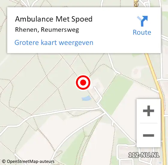 Locatie op kaart van de 112 melding: Ambulance Met Spoed Naar Rhenen, Reumersweg op 28 september 2017 14:49