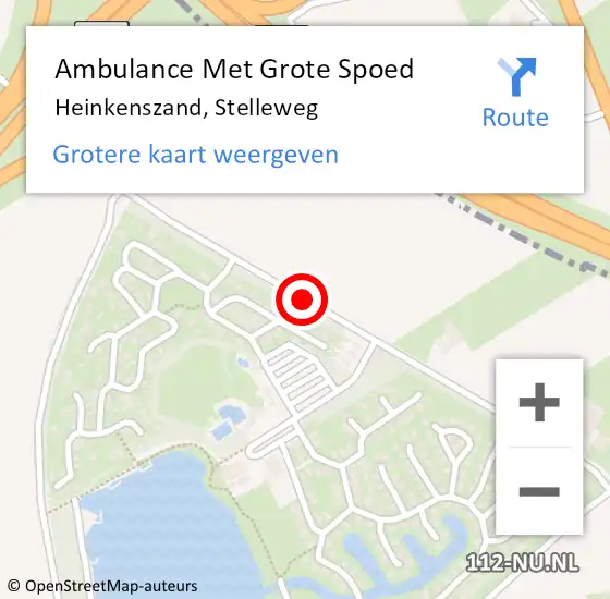 Locatie op kaart van de 112 melding: Ambulance Met Grote Spoed Naar Heinkenszand, Stelleweg op 28 september 2017 16:34