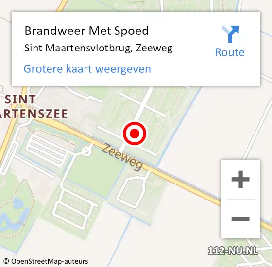 Locatie op kaart van de 112 melding: Brandweer Met Spoed Naar Sint Maartensvlotbrug, Zeeweg op 28 september 2017 16:46