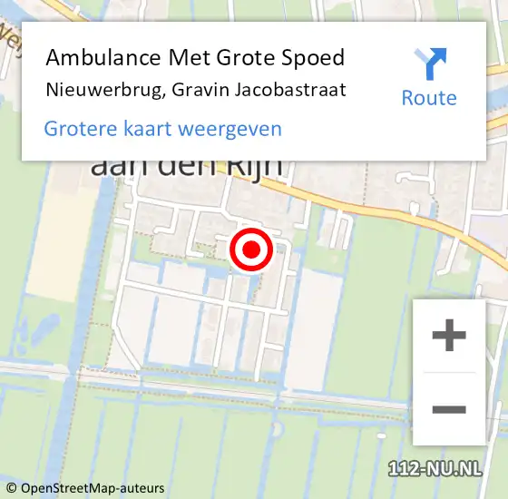 Locatie op kaart van de 112 melding: Ambulance Met Grote Spoed Naar Nieuwerbrug, Gravin Jacobastraat op 28 september 2017 16:46