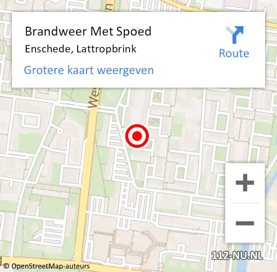 Locatie op kaart van de 112 melding: Brandweer Met Spoed Naar Enschede, Lattropbrink op 28 september 2017 16:50