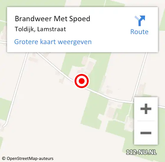 Locatie op kaart van de 112 melding: Brandweer Met Spoed Naar Toldijk, Lamstraat op 28 september 2017 20:14