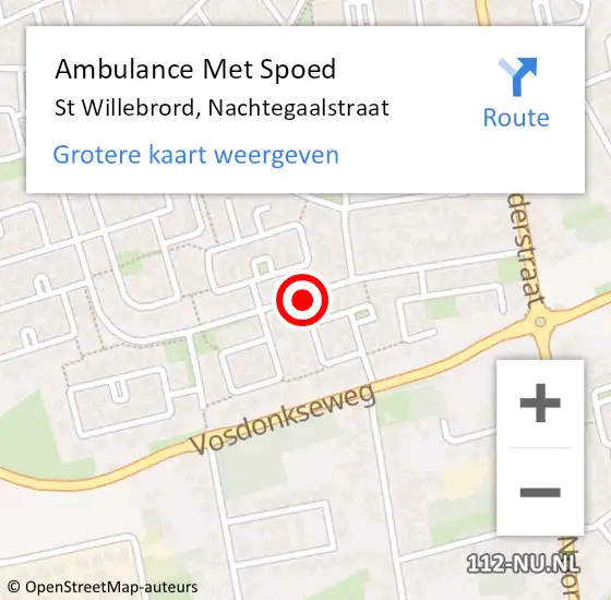 Locatie op kaart van de 112 melding: Ambulance Met Spoed Naar St Willebrord, Nachtegaalstraat op 28 september 2017 20:39