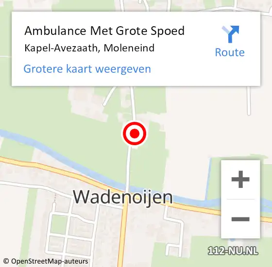 Locatie op kaart van de 112 melding: Ambulance Met Grote Spoed Naar Kapel-Avezaath, Moleneind op 28 september 2017 21:41