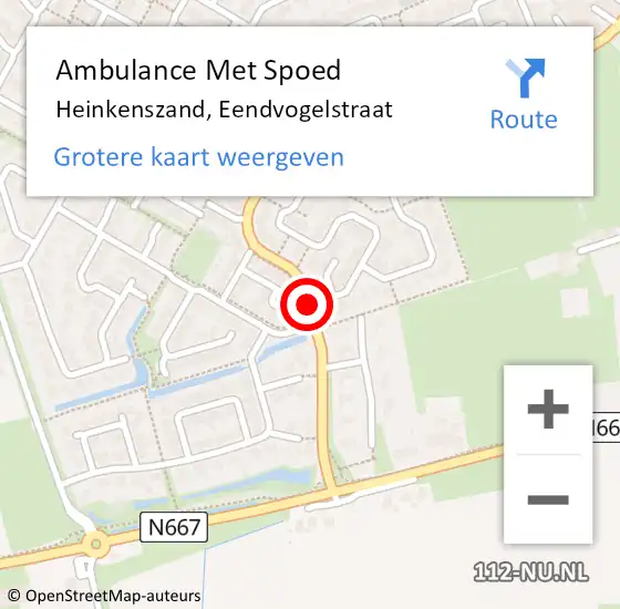 Locatie op kaart van de 112 melding: Ambulance Met Spoed Naar Heinkenszand, Eendvogelstraat op 28 september 2017 22:31