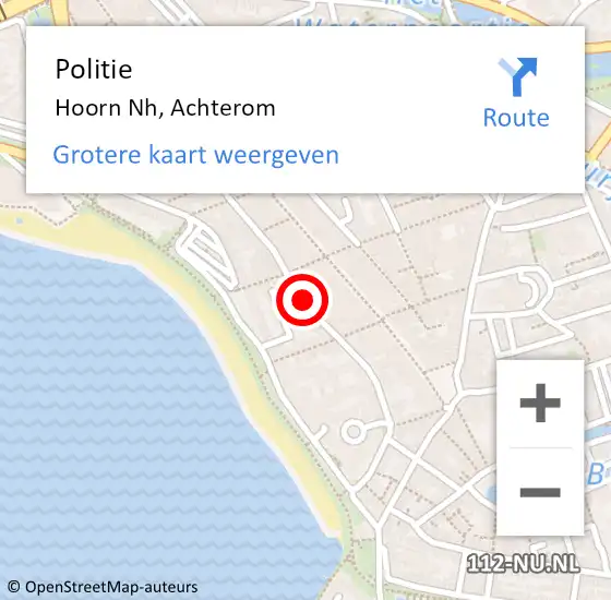 Locatie op kaart van de 112 melding: Politie Hoorn Nh, Achterom op 28 september 2017 23:06