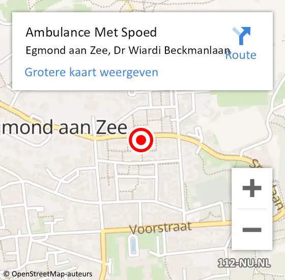 Locatie op kaart van de 112 melding: Ambulance Met Spoed Naar Egmond aan Zee, Dr Wiardi Beckmanlaan op 2 februari 2014 18:21