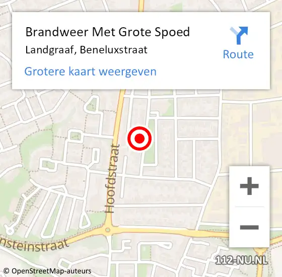 Locatie op kaart van de 112 melding: Brandweer Met Grote Spoed Naar Landgraaf, Beneluxstraat op 29 september 2017 02:24