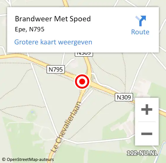 Locatie op kaart van de 112 melding: Brandweer Met Spoed Naar Epe, N795 op 29 september 2017 04:41