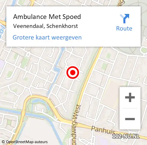 Locatie op kaart van de 112 melding: Ambulance Met Spoed Naar Veenendaal, Schenkhorst op 29 september 2017 04:59