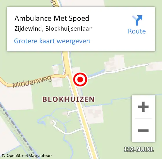 Locatie op kaart van de 112 melding: Ambulance Met Spoed Naar Zijdewind, Blockhuijsenlaan op 29 september 2017 07:11