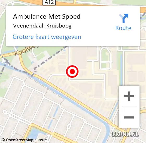 Locatie op kaart van de 112 melding: Ambulance Met Spoed Naar Veenendaal, Kruisboog op 29 september 2017 08:34