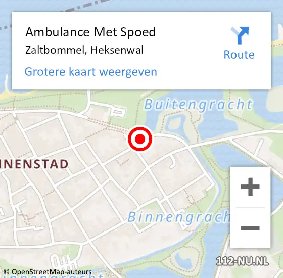 Locatie op kaart van de 112 melding: Ambulance Met Spoed Naar Zaltbommel, Heksenwal op 29 september 2017 08:43