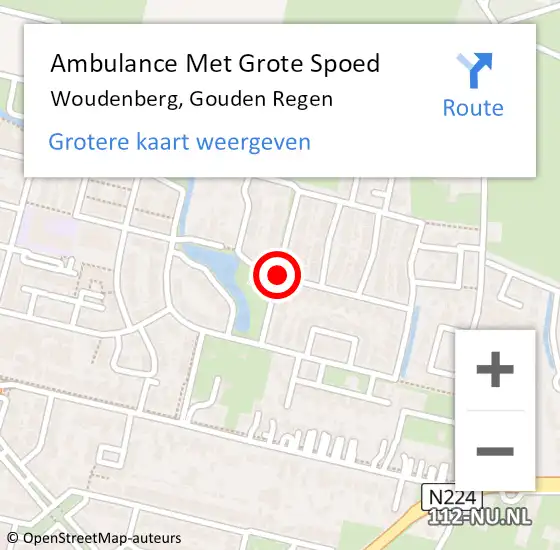 Locatie op kaart van de 112 melding: Ambulance Met Grote Spoed Naar Woudenberg, Gouden Regen op 29 september 2017 08:44