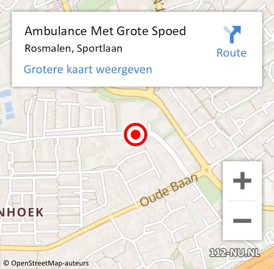 Locatie op kaart van de 112 melding: Ambulance Met Grote Spoed Naar Rosmalen, Sportlaan op 29 september 2017 09:40