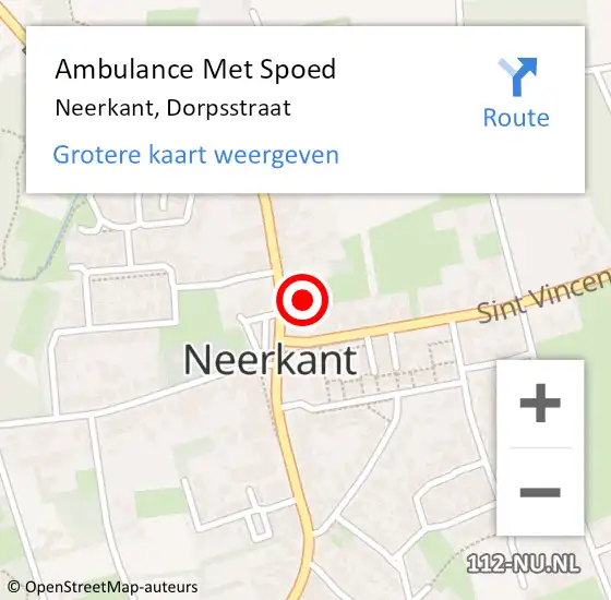 Locatie op kaart van de 112 melding: Ambulance Met Spoed Naar Neerkant, Dorpsstraat op 29 september 2017 11:43