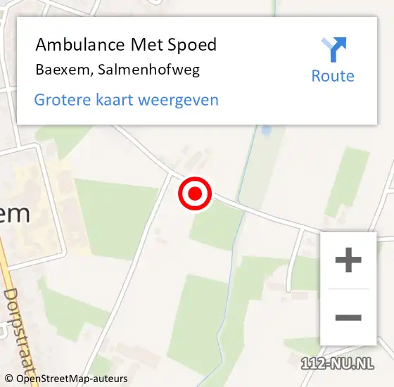 Locatie op kaart van de 112 melding: Ambulance Met Spoed Naar Baexem, Salmenhofweg op 29 september 2017 12:49