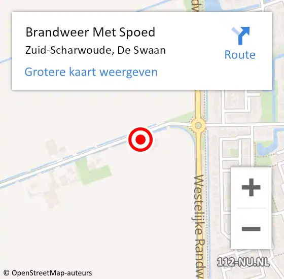 Locatie op kaart van de 112 melding: Brandweer Met Spoed Naar Zuid-Scharwoude, De Swaan op 29 september 2017 15:39