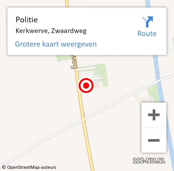 Locatie op kaart van de 112 melding: Politie Kerkwerve, Zwaardweg op 29 september 2017 15:43