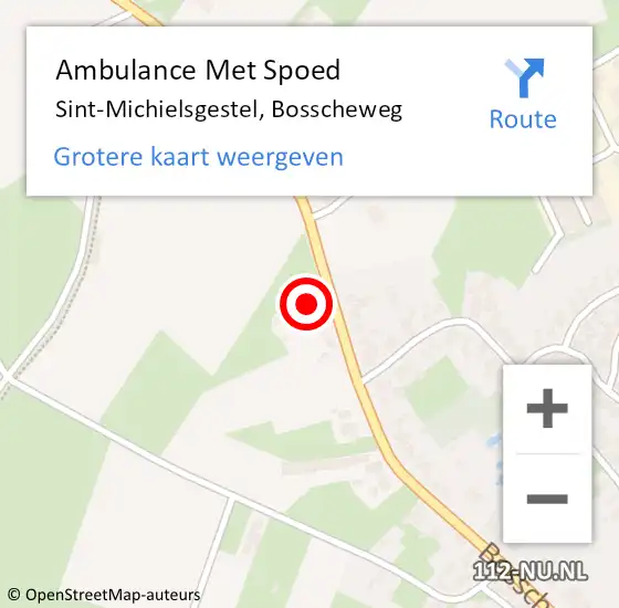 Locatie op kaart van de 112 melding: Ambulance Met Spoed Naar Sint-Michielsgestel, Bosscheweg op 29 september 2017 16:09