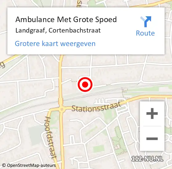 Locatie op kaart van de 112 melding: Ambulance Met Grote Spoed Naar Landgraaf, Cortenbachstraat op 2 februari 2014 20:00