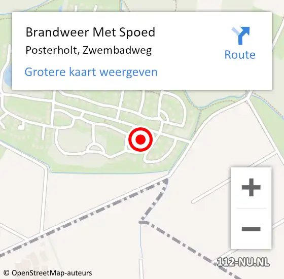 Locatie op kaart van de 112 melding: Brandweer Met Spoed Naar Posterholt, Zwembadweg op 29 september 2017 17:04