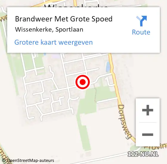 Locatie op kaart van de 112 melding: Brandweer Met Grote Spoed Naar Wissenkerke, Sportlaan op 29 september 2017 17:25