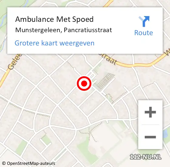 Locatie op kaart van de 112 melding: Ambulance Met Spoed Naar Munstergeleen, Pancratiusstraat op 29 september 2017 17:36