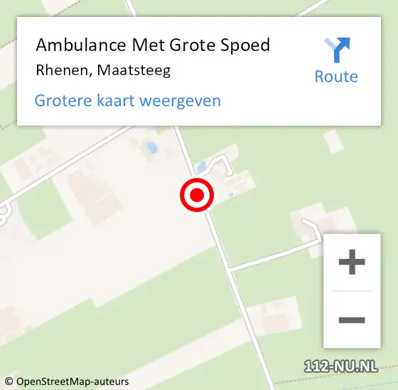 Locatie op kaart van de 112 melding: Ambulance Met Grote Spoed Naar Rhenen, Maatsteeg op 29 september 2017 18:10