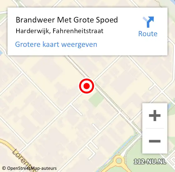 Locatie op kaart van de 112 melding: Brandweer Met Grote Spoed Naar Harderwijk, Fahrenheitstraat op 29 september 2017 18:15