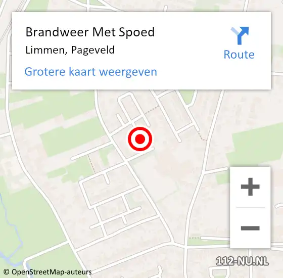 Locatie op kaart van de 112 melding: Brandweer Met Spoed Naar Limmen, Pageveld op 29 september 2017 18:53