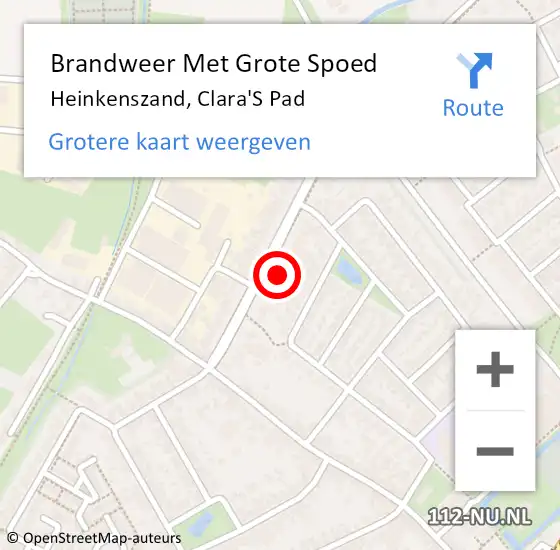 Locatie op kaart van de 112 melding: Brandweer Met Grote Spoed Naar Heinkenszand, Clara'S Pad op 29 september 2017 19:09