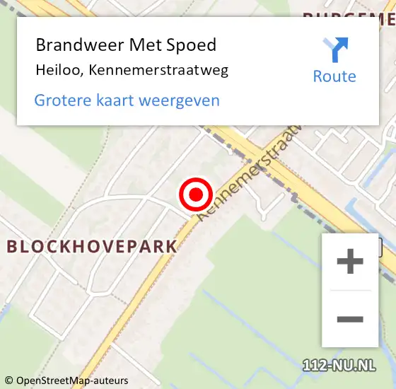 Locatie op kaart van de 112 melding: Brandweer Met Spoed Naar Heiloo, Kennemerstraatweg op 29 september 2017 19:13