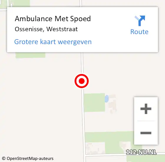 Locatie op kaart van de 112 melding: Ambulance Met Spoed Naar Ossenisse, Weststraat op 29 september 2017 19:25