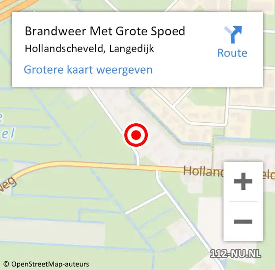 Locatie op kaart van de 112 melding: Brandweer Met Grote Spoed Naar Hollandscheveld, Langedijk op 29 september 2017 19:54