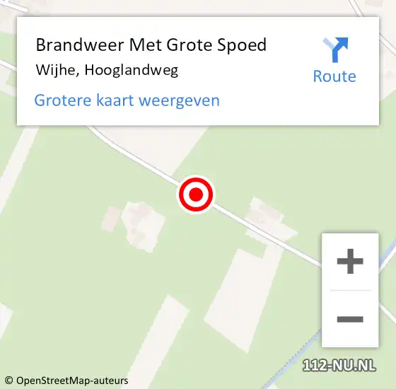 Locatie op kaart van de 112 melding: Brandweer Met Grote Spoed Naar Wijhe, Hooglandweg op 29 september 2017 20:26