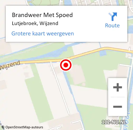 Locatie op kaart van de 112 melding: Brandweer Met Spoed Naar Lutjebroek, Wijzend op 29 september 2017 22:01