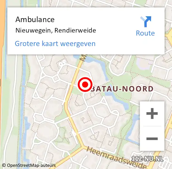 Locatie op kaart van de 112 melding: Ambulance Nieuwegein, Rendierweide op 29 september 2017 23:54