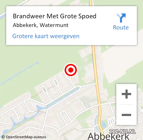 Locatie op kaart van de 112 melding: Brandweer Met Grote Spoed Naar Abbekerk, Watermunt op 30 september 2017 01:58